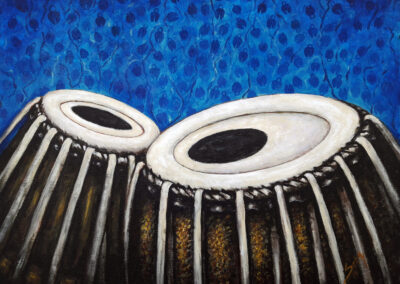 Tabala. A still life work of an Indian percussion instrument.