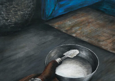 The realistic art work of traditional Kerala kitchen, a nostalgic memory for many Kerala people all over the world.
